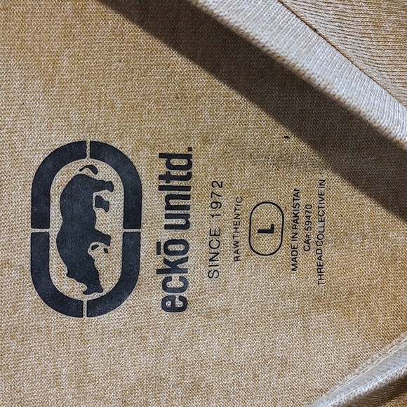 Men's Echo Unltd Beige T-shirt Size Large - Picture 3 of 4